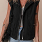 Flap Pockets Zip Up High Neck Vest