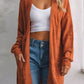 Open Front Textured Knit Cardigan with Pockets