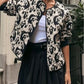 Abstract Print Side Pockets Buttoned Jacket