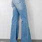 High Rise Shift Slit Leg Straight Jeans