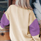 Colorblock Patchwork Drop Shoulder Sweatshirt