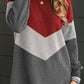 Color Block Corded Texture Long Sleeve Top