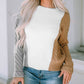Colorblock Textured Drop Shoulder Sweater