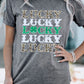 LUCKY Clover Leopard Print Crewneck T Shirt