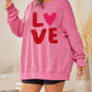 LOVE Letter Embroidered Graphic Split Curvy Sweatshirt