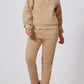 Solid Half Button Sweatshirt and High Waist Sweatpants Set