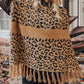Plus Size Tasseled Hem Draped Poncho