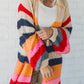 Knitted Balloon Sleeve Open Cardigan