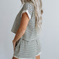 Stripe Contrast Edge Tee and Shorts Set