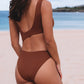 Asymmetric Cutout Joint One Piece Swimsuit