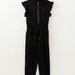 Zipper Flutter Sleeve Drawstring High Waist Jumpsuit