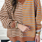 Stripe Casual Stripe Colorblock Drop Shoulder Oversize Sweatshirt