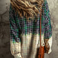 Plaid Patchwork Chest Pocket Button up Shacket
