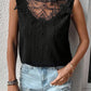 Guipure Lace Crochet Keyhole Back Tank Top