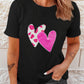 Valentines Double Heart Sequin Graphic T-shirt