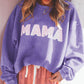 MAMA Ribbed Crew Neck Pullover Sweatshirt