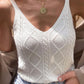 Geometric Cable Knit Textured Tank Top