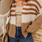 Colorblock Striped Open Cardigan