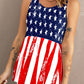 Stars Stripes Flag Print Longline Tank Top