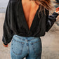Acid Wash V-shape Open Back Sweatshirt