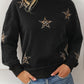 Leopard Star Patched Drop Shoulder Sweatshirt