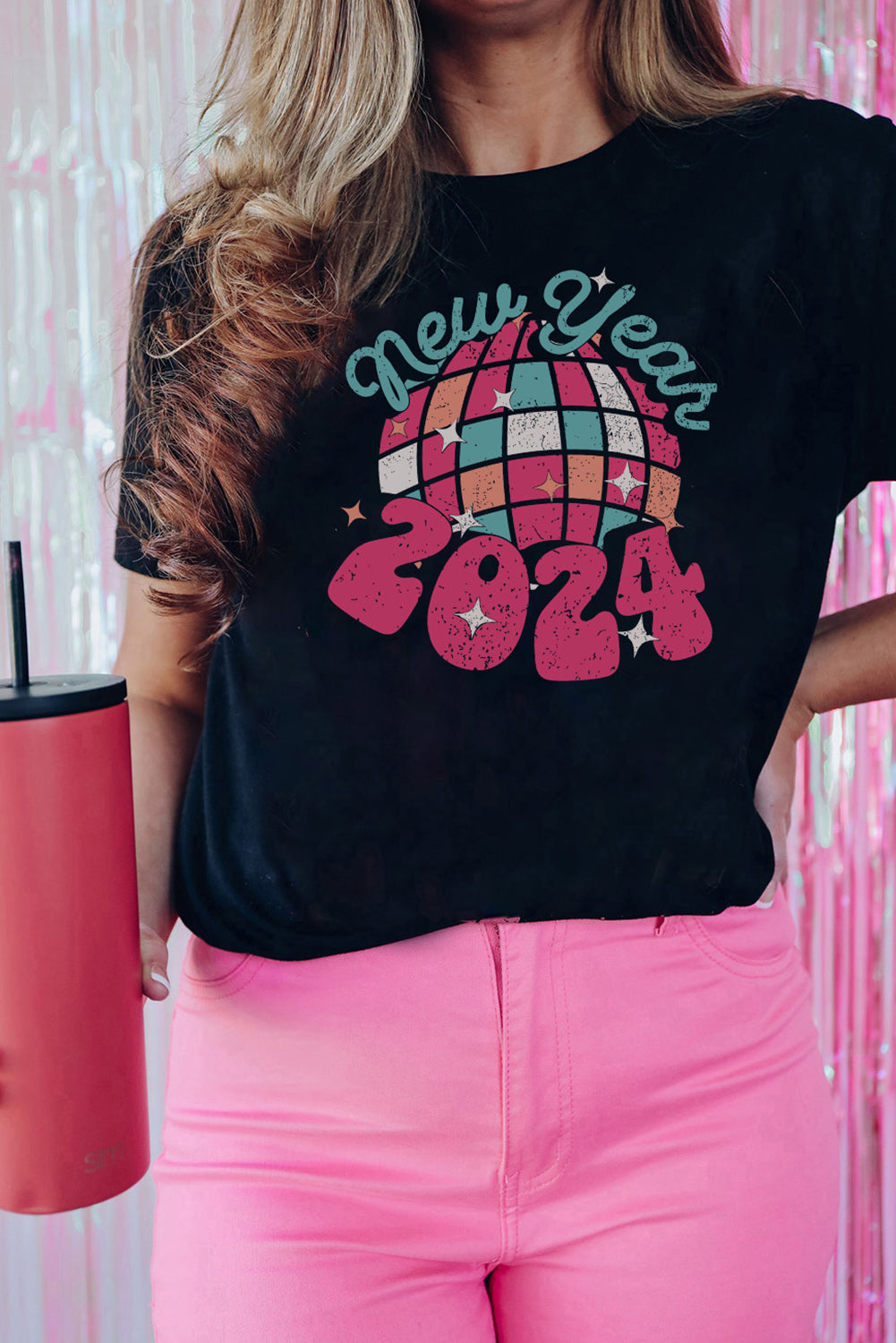 new year 2024 Print Crew Neck T Shirt