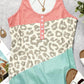 Leopard Color Block Button Casual Tank Top