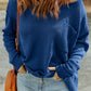 Solid Color Off Shoulder Rib Knit Sweater with Pocket