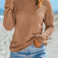Waffle Knit Drop Shoulder Long Sleeve Top
