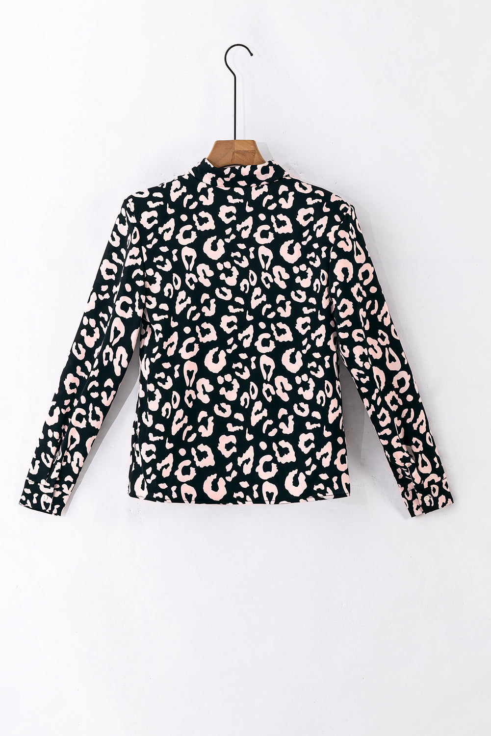 Leopard Print Button Up Long Sleeve Shirt