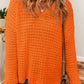 Hollow-out Crochet V Neck Sweater