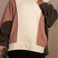 Exposed Seam Colorblock Plus Size Hoodie