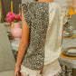 Half Leopard Patchwork Ruffle Sleeve Blouse