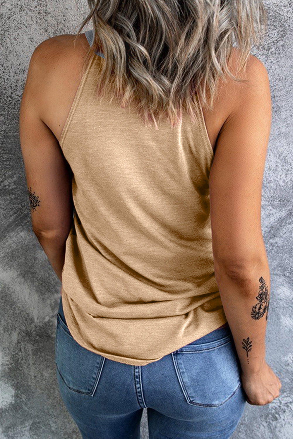 Geometric Color Block Sleeveless Top