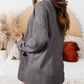 Solid Textured Open Front Cardigan with Pocket