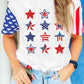 American Flag Stars Print Raglan Sleeve Graphic Tee