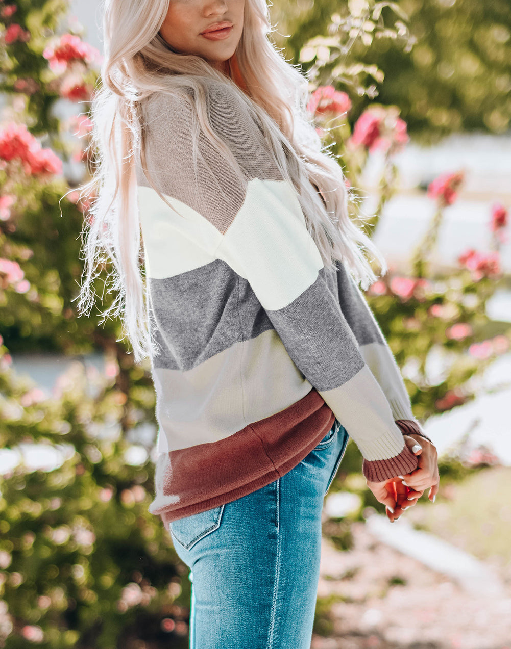 Colorblock Pocketed Sweater