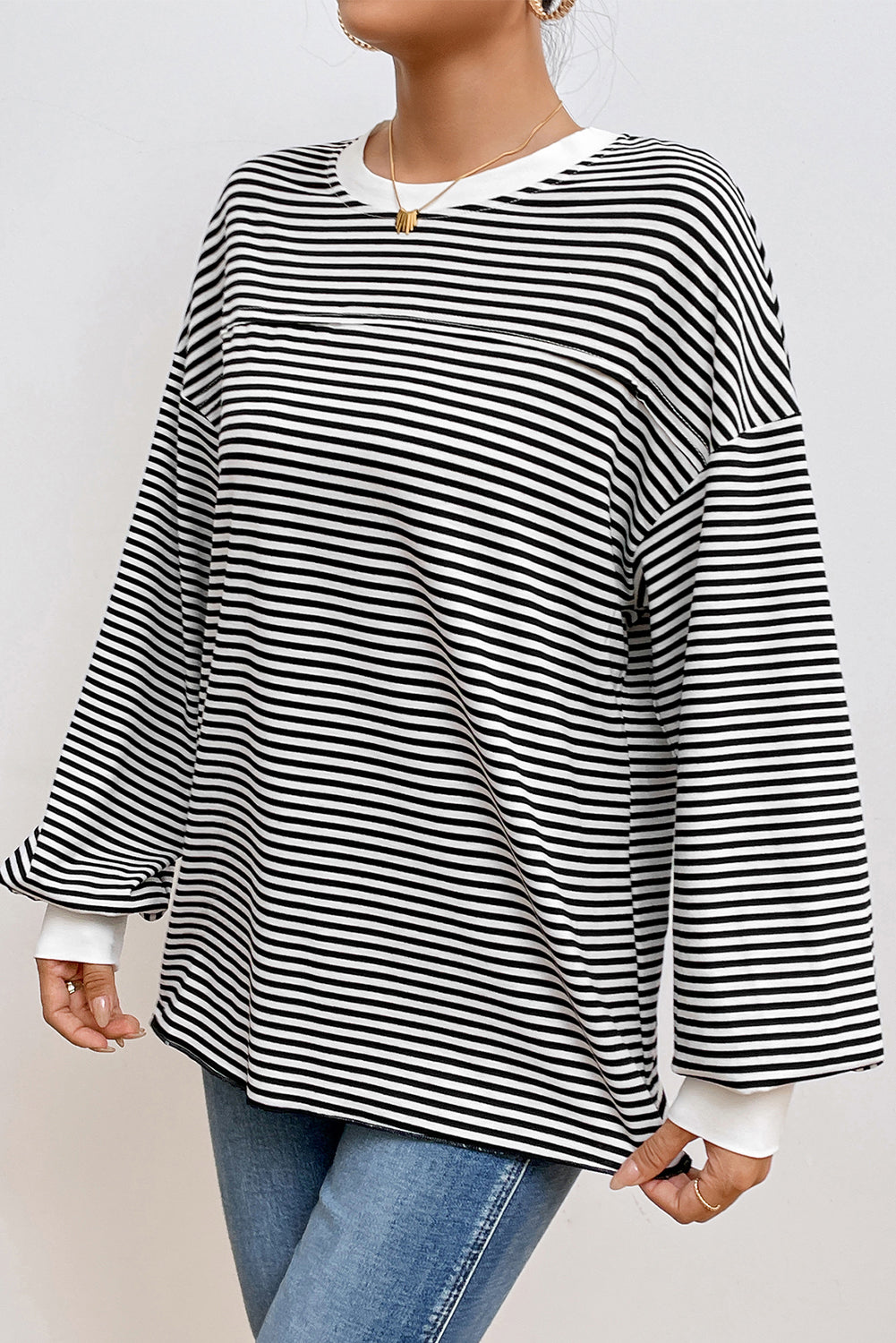 Print Drop Shoulder Loose Sweatshirt