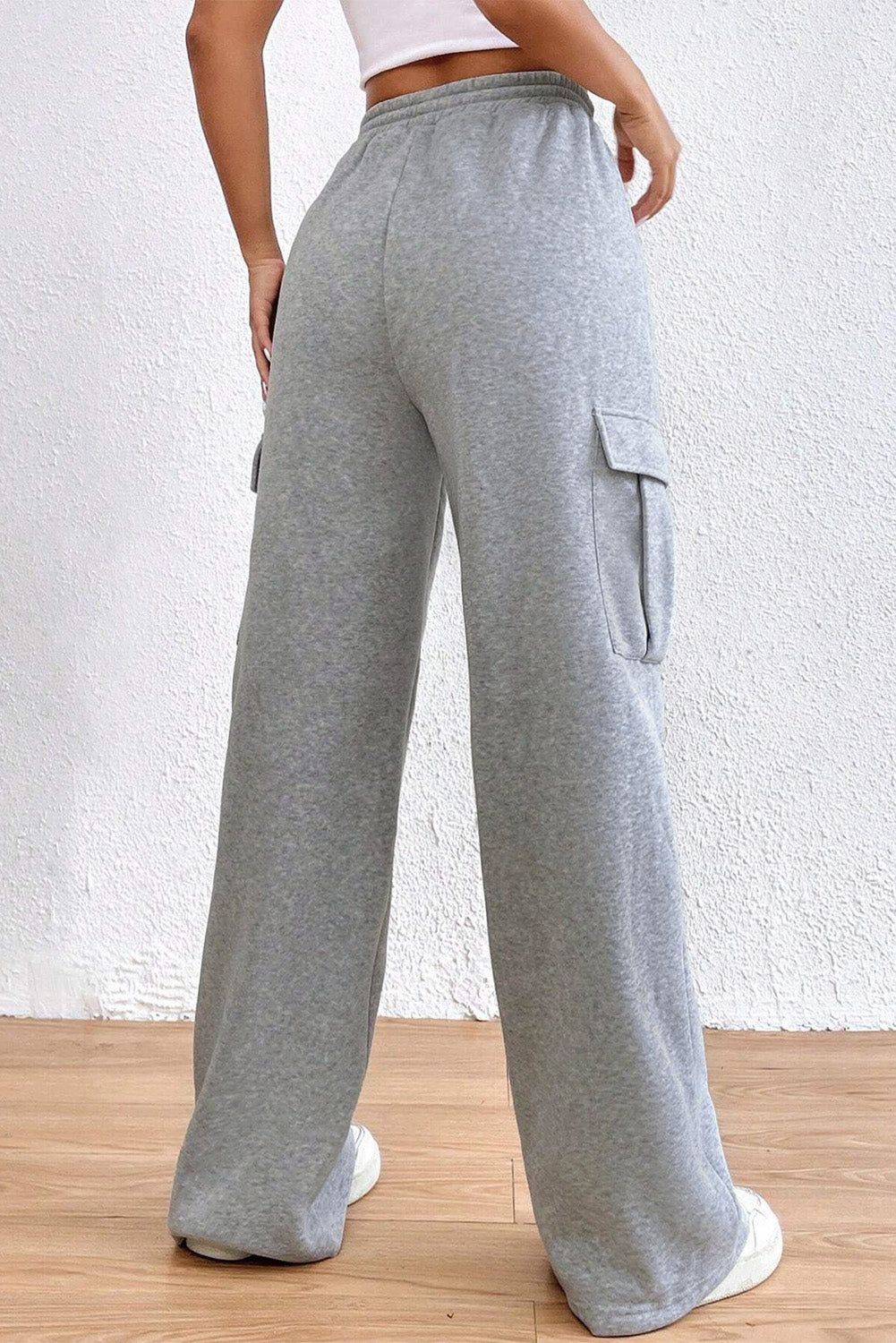 Drawstring Waist Cargo Sweatpants