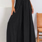 Drawstring Smocked High Waist Wide Leg Pants