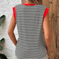 Stripe Colorblock Edge Round Neck Tank Top