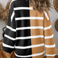 Stripe Colorblock Oversized Sweater