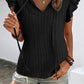 Textured Ruffled Sleeve V Neck Top