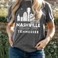 Gray NASHVILLE Music City Graphic Print T Shirt