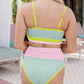 Color Block High Waisted Sexy Bikini Set