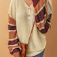 Striped Raglan Sleeve Drop Shoulder Sweater