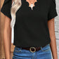 Scalloped V Neckline Petal Sleeve Top