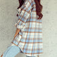 Plaid Flap Pocket Long Sleeve Shacket