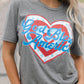 Crewneck God Bless America & Heart Graphic Tee