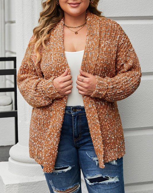 Open Front Knit Plus Size Cozy Cardigan